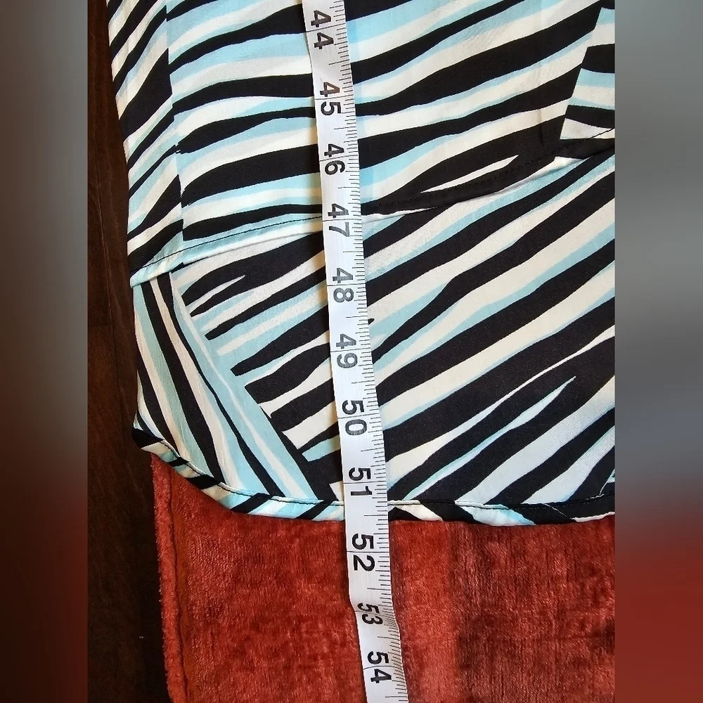 NWT DKNY Silky Sleeveless V-Neck Maxi Dress Blue White Brown Multi Stripes Sz S - Picture 11 of 12